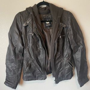 Brown Faux Leather Jacket